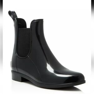 Sam Edelman shiny black rain booties